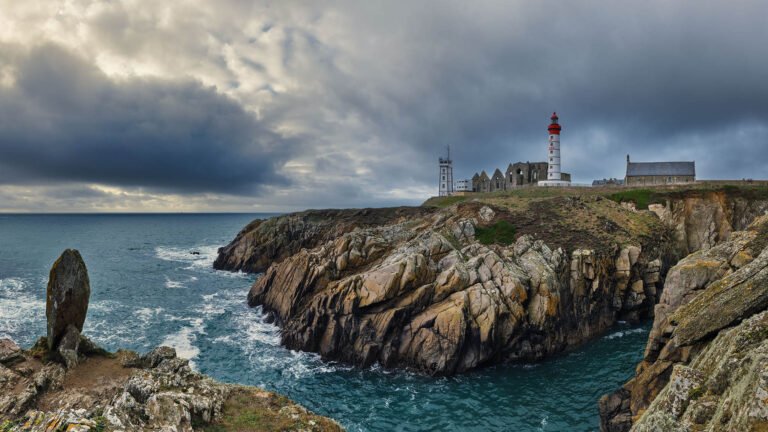 Saint-Mathieu lighthouse in Brittany, France.