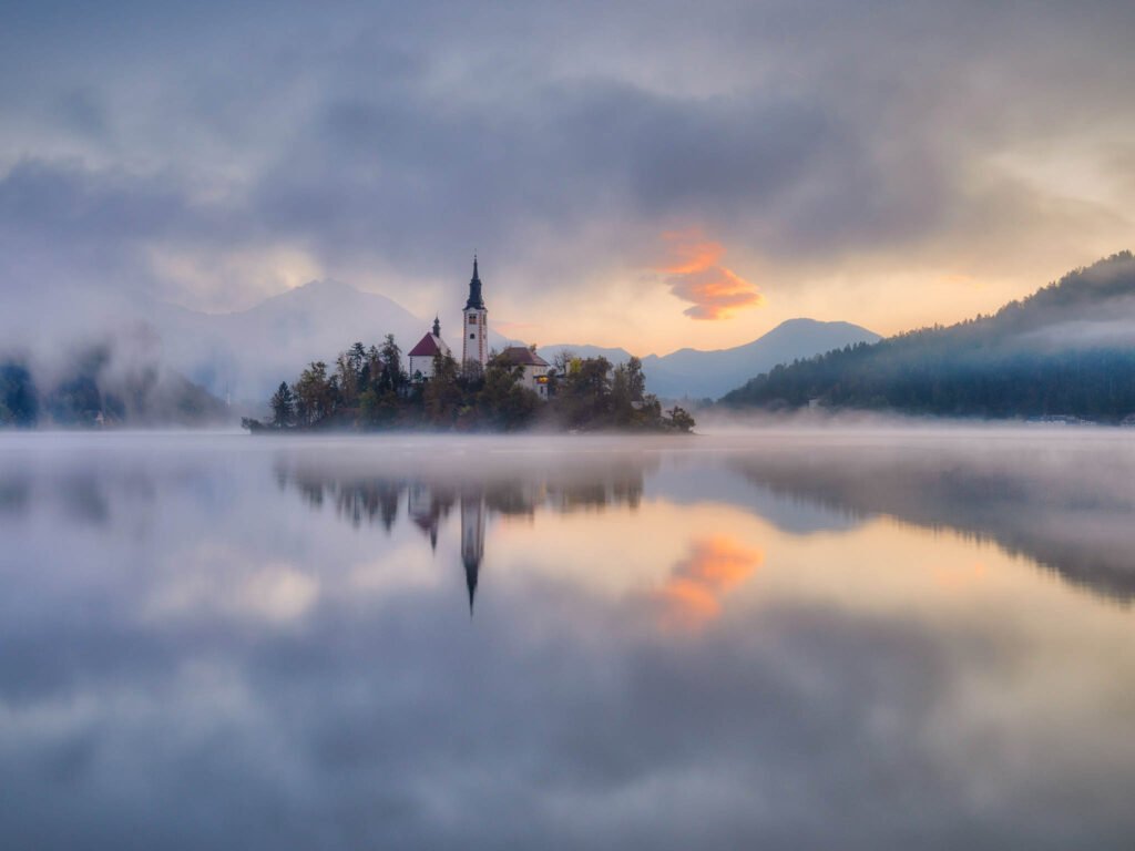 Lake Bled Island church of the assumption of Mary, Slovenia. Taken on my Slovenia photography workshop and tour.