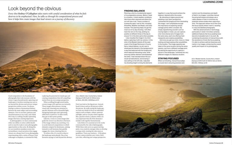 Outdoor Photography Magazine Article page 1