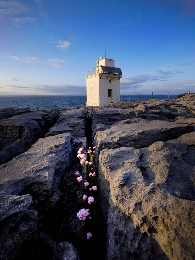 Blackhead lighthouse in County Clare, Ireland.