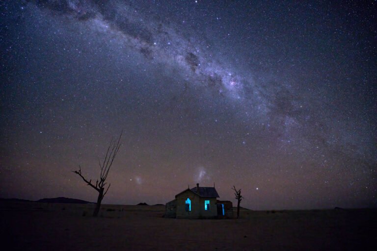 Milky Way over Garub train station, Namibia