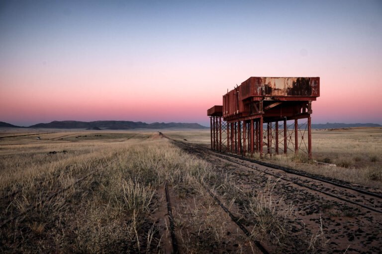Sunset at Garub train station, Namibia