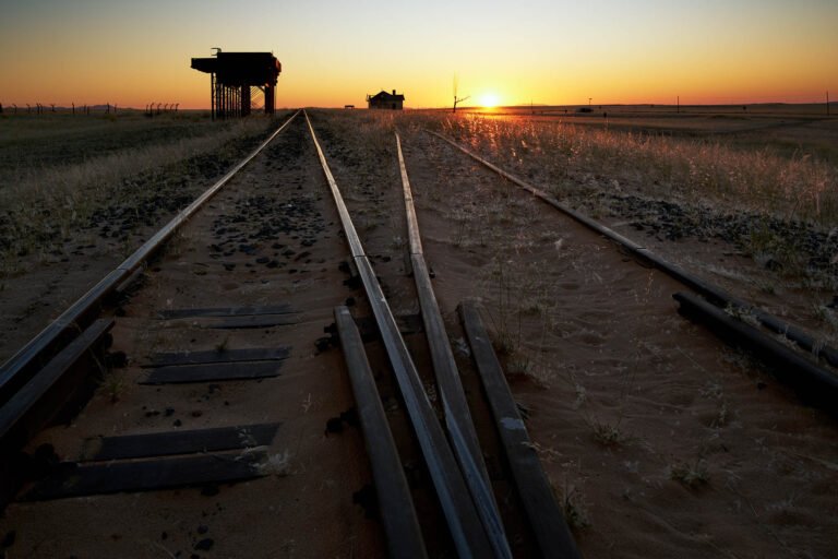 Sunset at Garub train station, Namibia