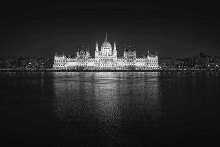 Hungarian Parliament Building in black and white. Taken on my Budapest photography workshop and tour.