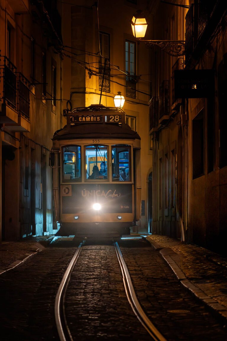 Lisbon night tram