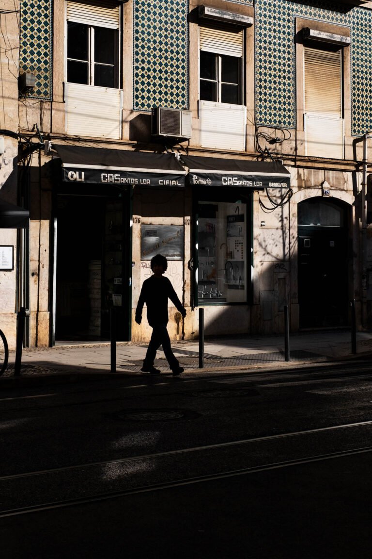 Man in shadow in Lisbon