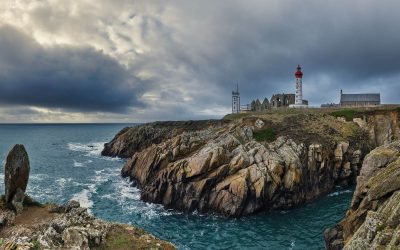 Saint-Mathieu lighthouse in Brittany, France.