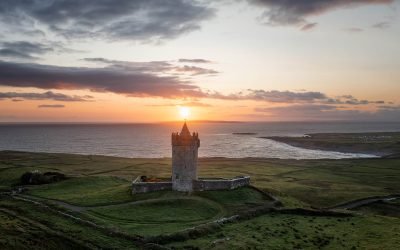 Sunset at Doonagore, County Clare, Ireland.